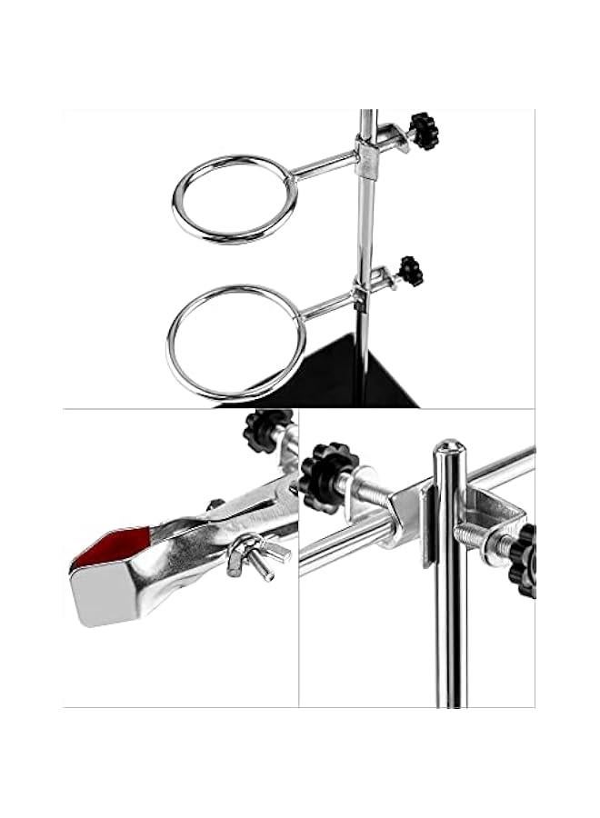 Arabest Laboratory Stands Support Set, Steel Lab Stand Set with Cast Iron Base, Rod 16 L with Burette Clamp and Flask Ring Clamps  - Image 4