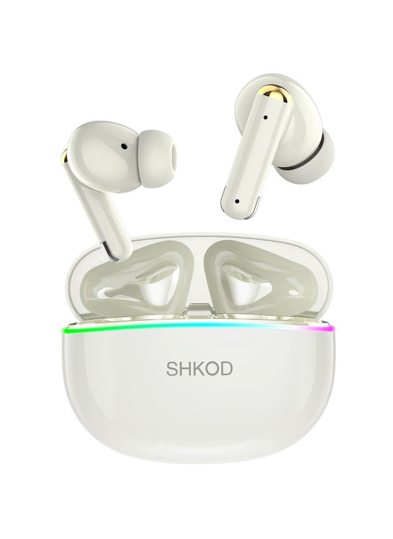 shkod - Bluetooth 5.4 13mm Dynamic Drivers 40 Ms Ultra-Low Latency Quad Mic ENC for HD Call Clarity 45 Hrs Playtime Lightning-Fast Charging, AirLits5 Pro True Wireless in-Ear Earbuds - Image 1