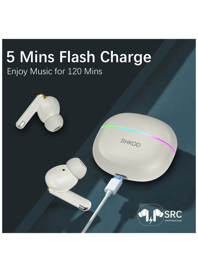 shkod - Bluetooth 5.4 13mm Dynamic Drivers 40 Ms Ultra-Low Latency Quad Mic ENC for HD Call Clarity 45 Hrs Playtime Lightning-Fast Charging, AirLits5 Pro True Wireless in-Ear Earbuds - Image 1