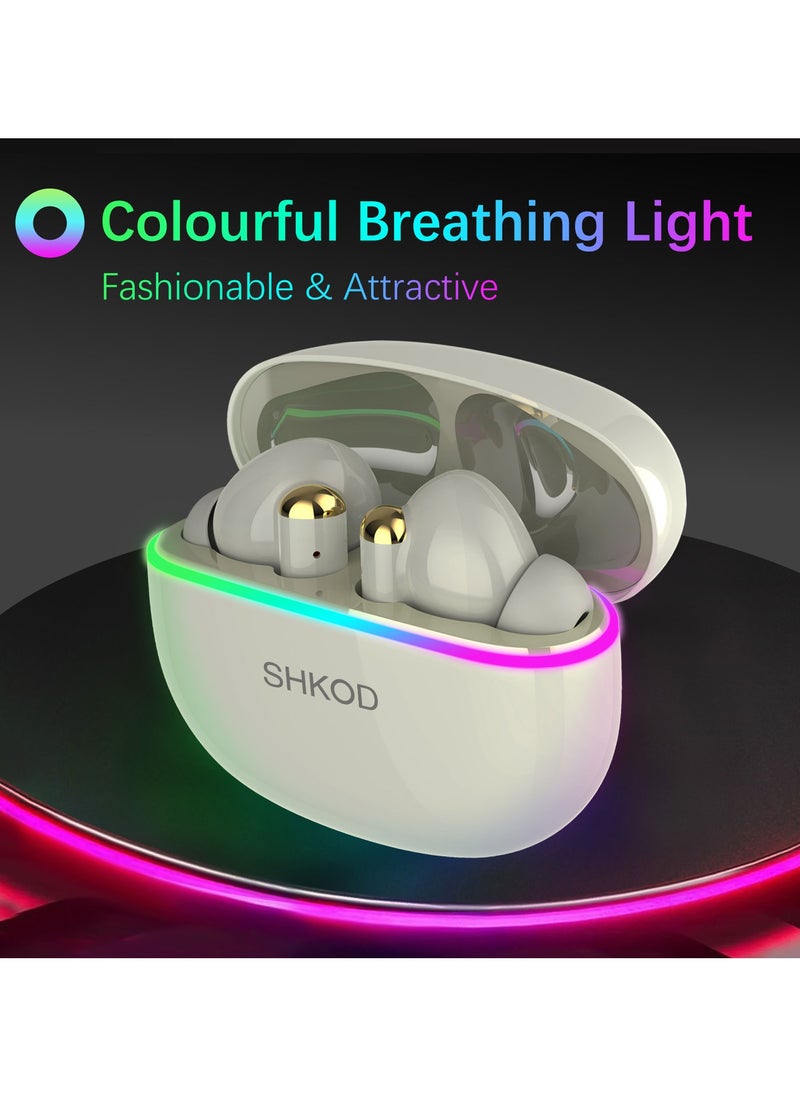 shkod - Bluetooth 5.4 13mm Dynamic Drivers 40 Ms Ultra-Low Latency Quad Mic ENC for HD Call Clarity 45 Hrs Playtime Lightning-Fast Charging, AirLits5 Pro True Wireless in-Ear Earbuds - Image 1