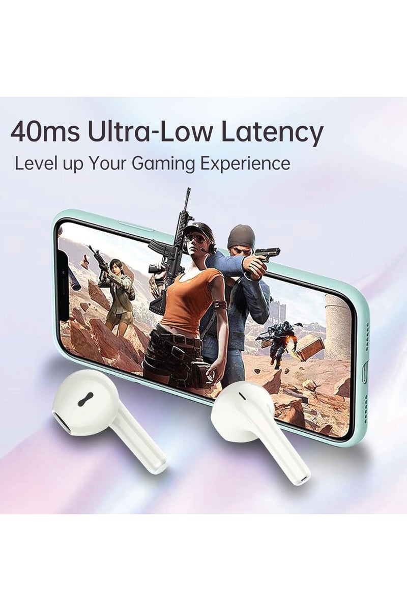 AirLits11 True Wireless Earbuds | Bluetooth 5.3 | ENC Noise Reduction | 38 Hours Playtime | Fast Charging | One Touch Control(Crescent White)