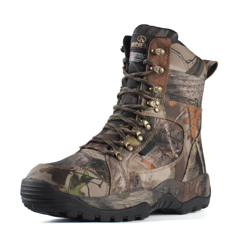 R RUNFUN Men's 8" Waterproof Lightweight Hunting Boots Camo Insulated Hiking Boots, 200g Thinsulate(RF001-8C2,Size9) - Image 1