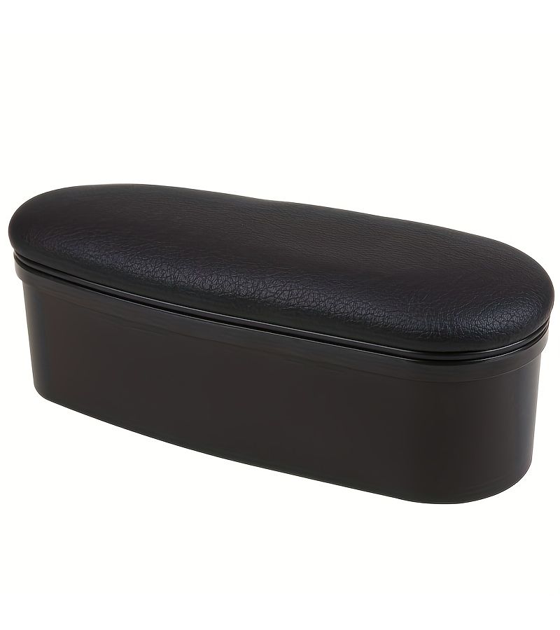Black Universal Car Armrests Ergonomic Auto Interior Leather Arm Support Heightening Pad - Image 3