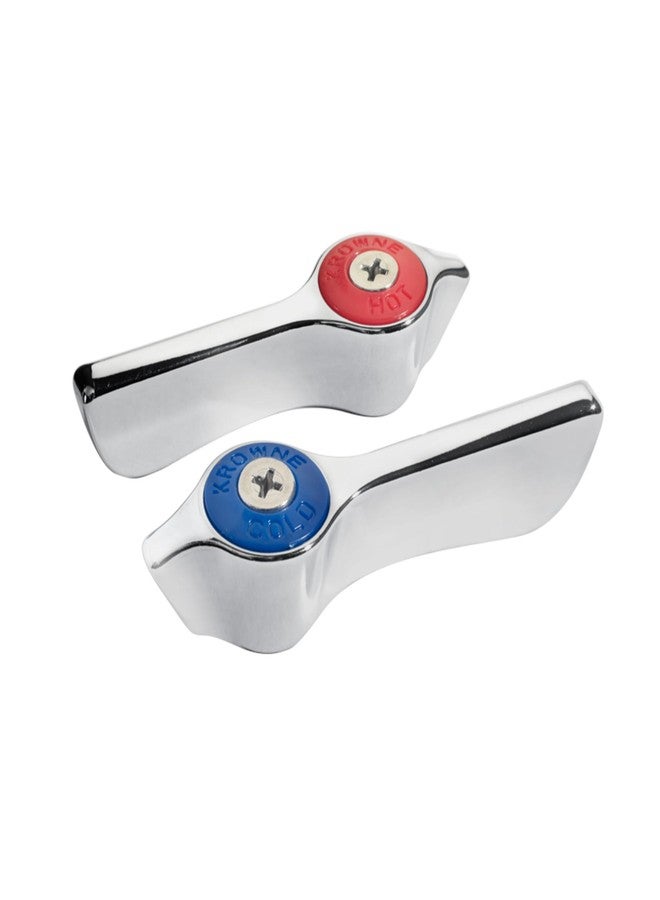 Krowne 21-305 Silver Series Faucet Handle Repair Kit, Contains (2) Screws, (2) Handles, hot & Cold Color Indicators, fits Krowne Silver Series faucets (Interchangeable with Most Brands) - Image 1