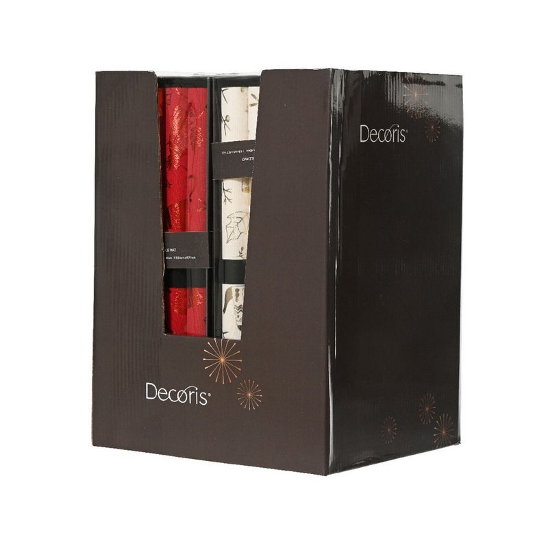 Kaemingk Placemat – Polyester Rectangle with Foil Print, Red & Gold, 3cm, Christmas Holiday Tableware, Festive Xmas Dining, Seasonal Home Décor, 1 Piece Assorted Colors - Image 2