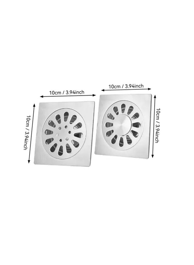 2pcs Stainless Steel Bathroom Floor Drain With Hair Filter Type B - Image 3
