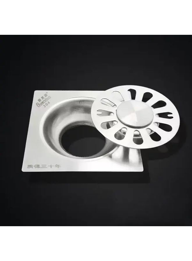 2pcs Stainless Steel Bathroom Floor Drain With Hair Filter Type B - Image 1