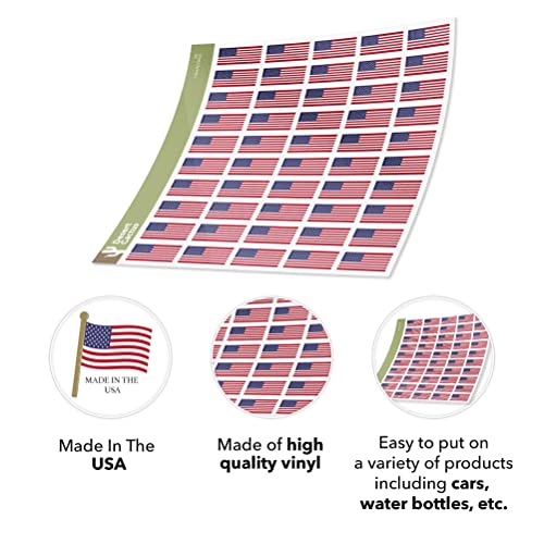Desert Cactus United States of America Country Flag Sticker Decal 1 Inch Rectangle Sheets 50 Total Pieces Kids Logo Scrapbook Car Vinyl Window Bumper Laptop American R - Image 3