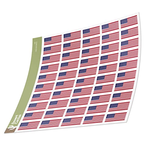Desert Cactus United States of America Country Flag Sticker Decal 1 Inch Rectangle Sheets 50 Total Pieces Kids Logo Scrapbook Car Vinyl Window Bumper Laptop American R - Image 5