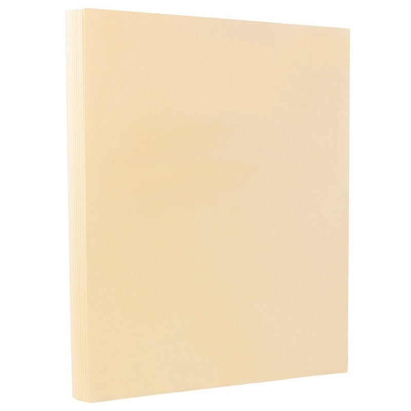 JAM PAPER Vellum Bristol 65lb Cardstock 85 x 11 Coverstock 147 gsm Cream 50 SheetsPack