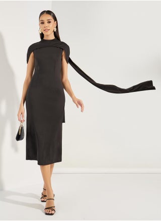 Plain Cape Sleeves Sheath Midi Dress - pzsku/Z37EE55E3DB8F75A1876CZ/45/1746430718/2f7fbae3-d6b8-40c0-89b8-b71add5a682b