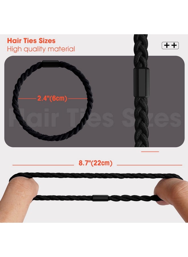 EasYoung 10pcs Braided Hair Ties for Thick & Curly Hair, No Crease Coils for Men & Women with Long Hair - Image 4