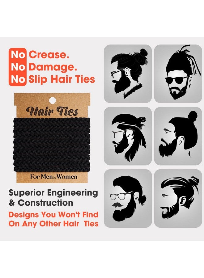 EasYoung 10pcs Braided Hair Ties for Thick & Curly Hair, No Crease Coils for Men & Women with Long Hair - Image 2