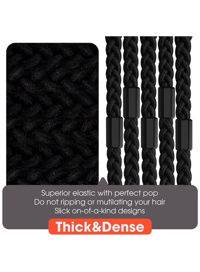EasYoung 10pcs Braided Hair Ties for Thick & Curly Hair, No Crease Coils for Men & Women with Long Hair - Image 3