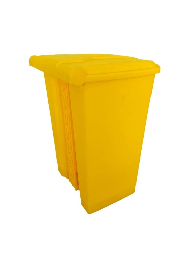AKC سلة قمامة مع دواسة مركزية، حاويات بلاستيكية ثقيلة من البولي إيثيلين عالي الكثافة (HDPE) (صفراء، 45 لتر) - Image 3