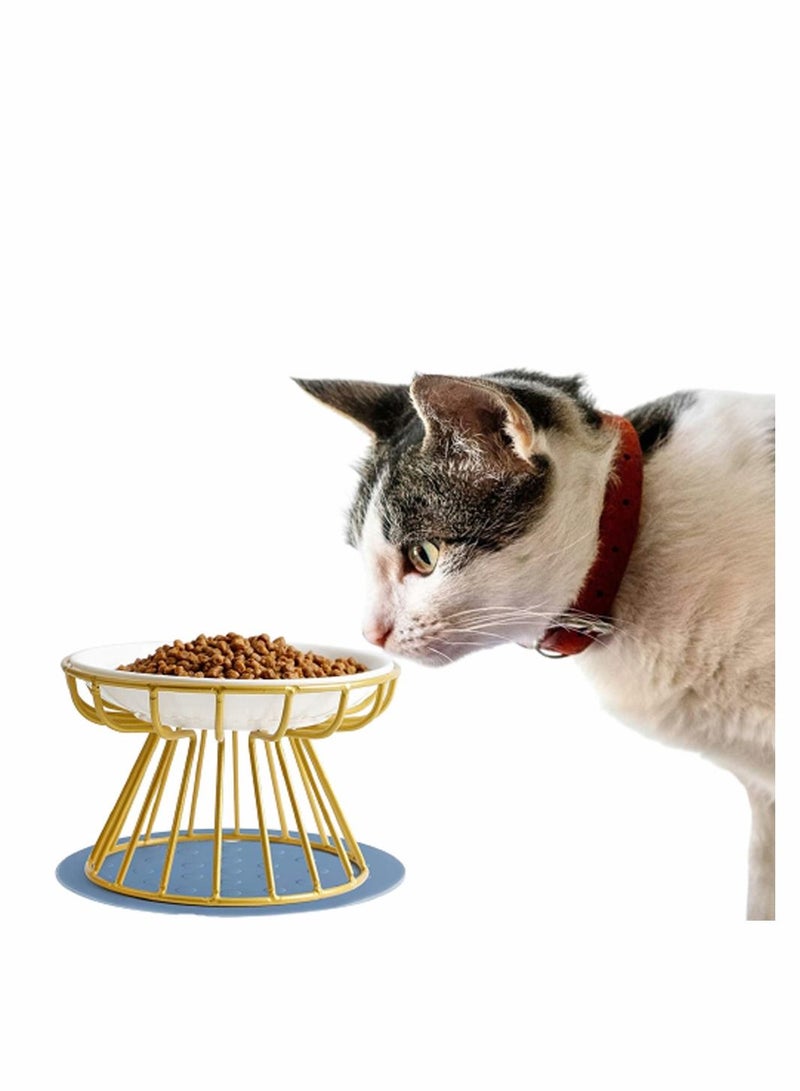 SYOSI Pet Feeding Dish with Stand Ceramic Cat Bowl Raised Puppy Kitten Food Dispenser Pet Animal Food Feeding Bowl with Stand for Home - Image 1