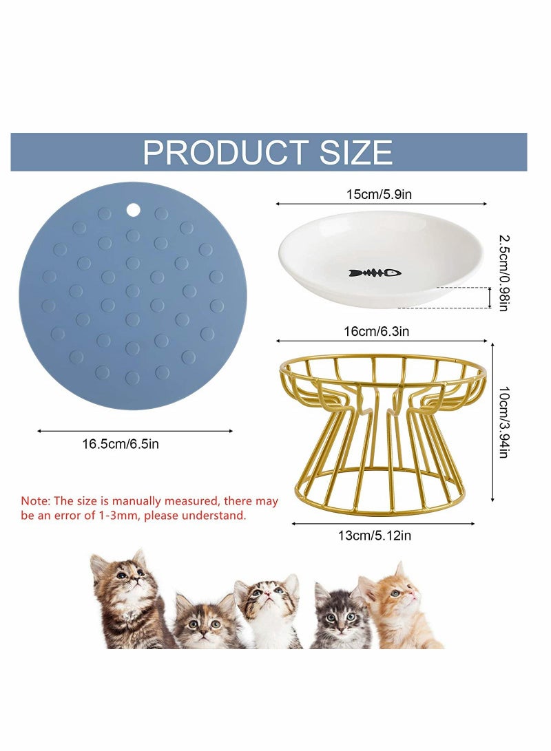 SYOSI Pet Feeding Dish with Stand Ceramic Cat Bowl Raised Puppy Kitten Food Dispenser Pet Animal Food Feeding Bowl with Stand for Home - Image 5