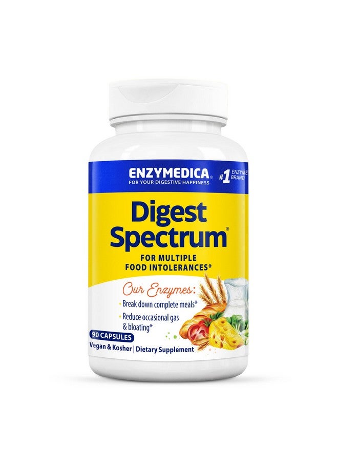 Enzymedica, Digest Spectrum, Dietary Supplement to Support Digestive Relief from Food Intolerances, Vegan, Non-GMO, 90 Capsules (45 Servings) - Image 1