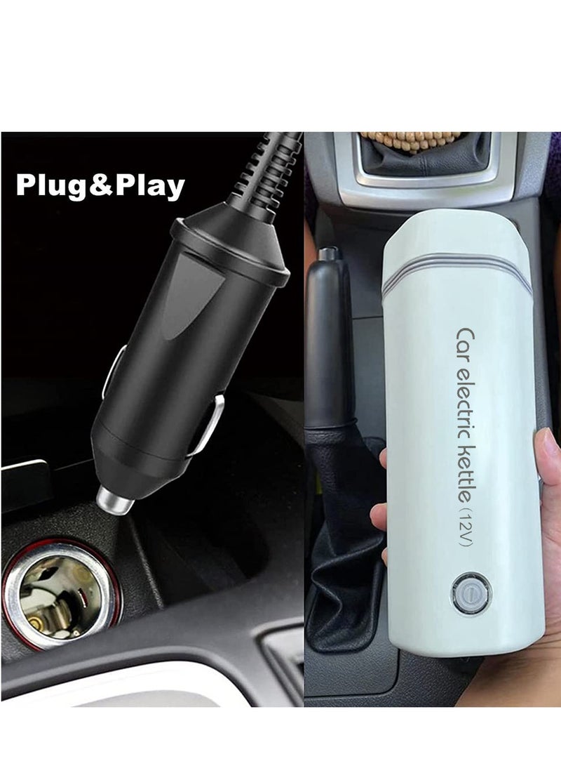 Portable 12V Electric Travel Kettle - 350ml Capacity, 80W Heating Power, 304 Stainless Steel Liner, Heats Up to 100°C, Auto Shut-Off, Ideal for Car Tea & Coffee. - Image 3