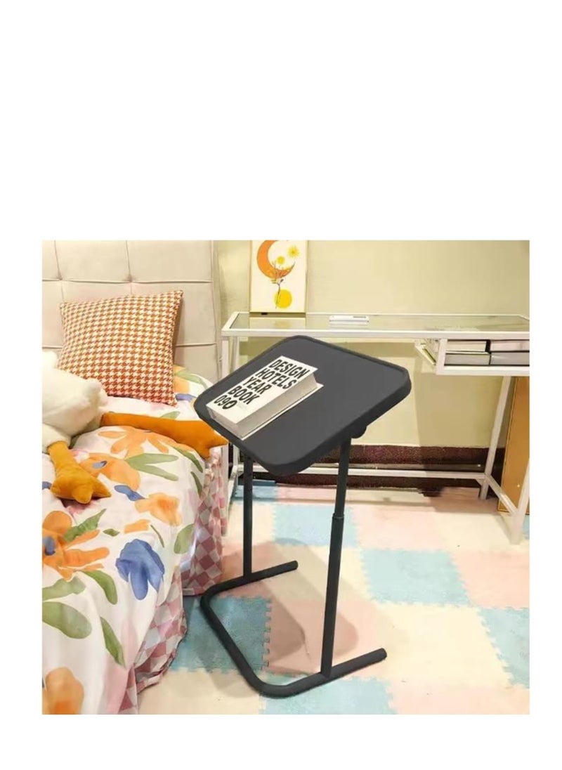 Golden Laptop Table with Adjustable Magnetic Desktop, Height Adjustable Folding Table Mate for Students Writting & Reading, Metal Frame Sofa Side Table, End Table, Bedside Table, TV Dinner Tray Table (Black)  - Image 1