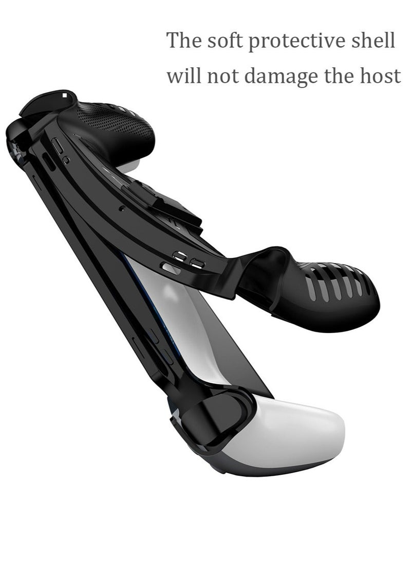 Silicone Protecor Cover Case Compatible with Playstation Portal Remote Player,Protective Skin Cover for PS5 Portal-Shockproof Anti-Scratch Soft TPU with bracket (Black) - Image 3