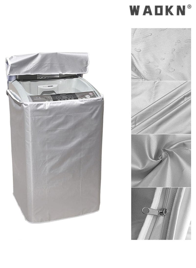 WAOKN Washer and Dryer Covers, Top Load Washing Machine Cover Laundry Dryer Protective Cover - Dustproof Waterproof Design for Easy Use, Fit for Most Front-loading Machines, Universal Fit - Image 3