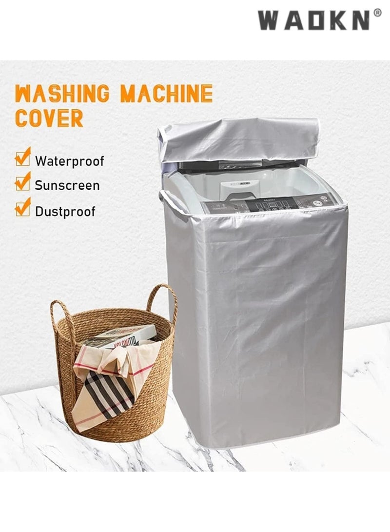 WAOKN Washer and Dryer Covers, Top Load Washing Machine Cover Laundry Dryer Protective Cover - Dustproof Waterproof Design for Easy Use, Fit for Most Front-loading Machines, Universal Fit - Image 2
