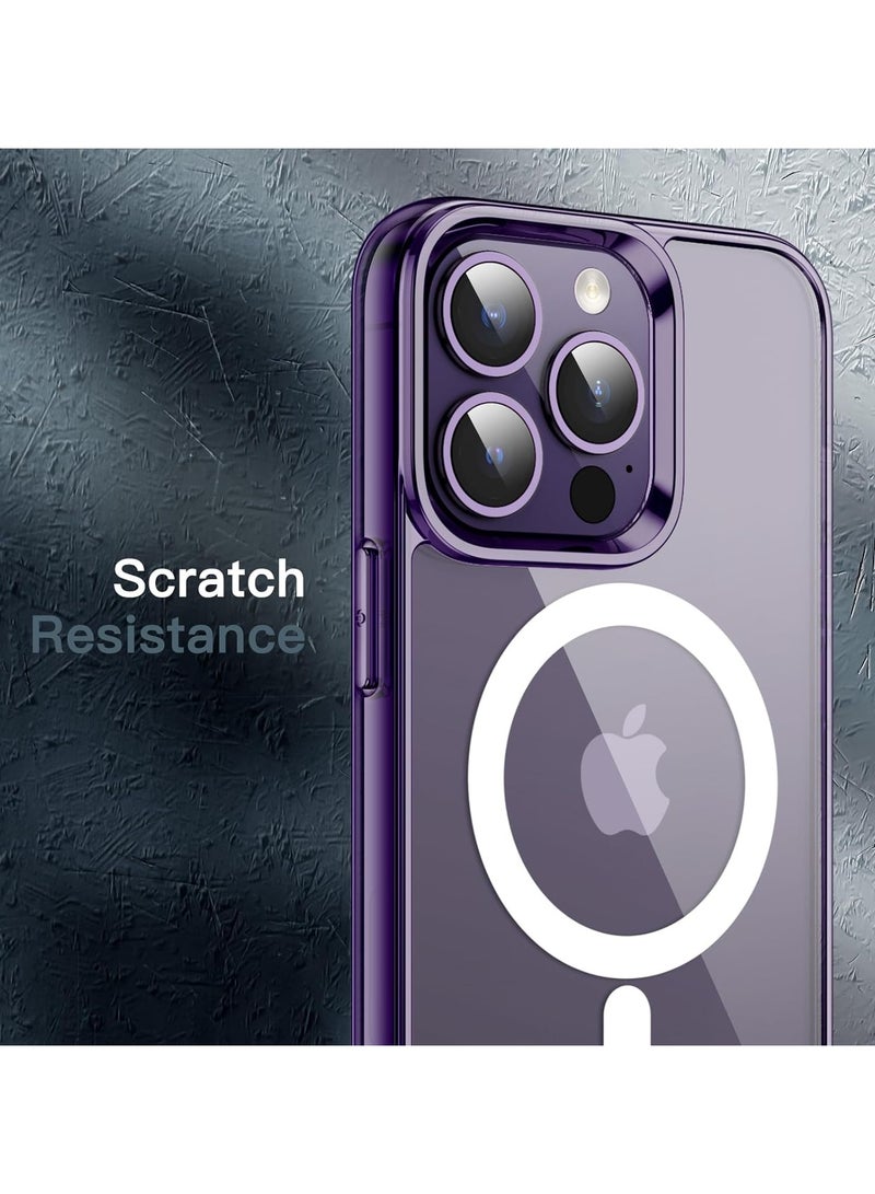 Magnetic Case for iPhone 14 Pro Max 6.7-Inch Compatible with MagSafe Wireless Charging, Shockproof Phone Bumper Cover, Anti-Scratch Clear Back (Deep Purple) - Image 4