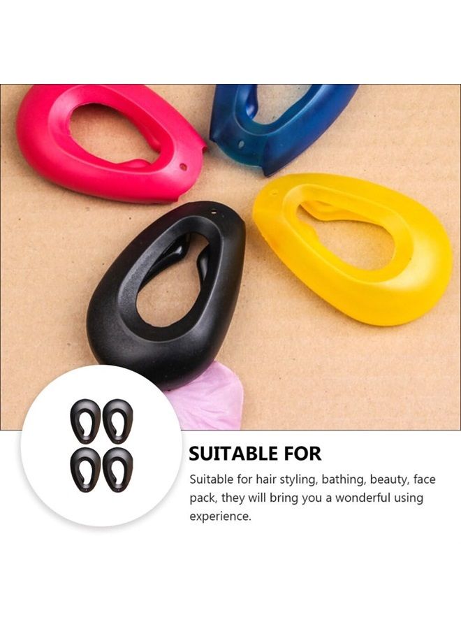 2 Pairs Reusable Silicone Ear Covers Hair Coloring Earmuffs Waterproof Hair Dye Cover Protector for Home Hair Salon (Black)