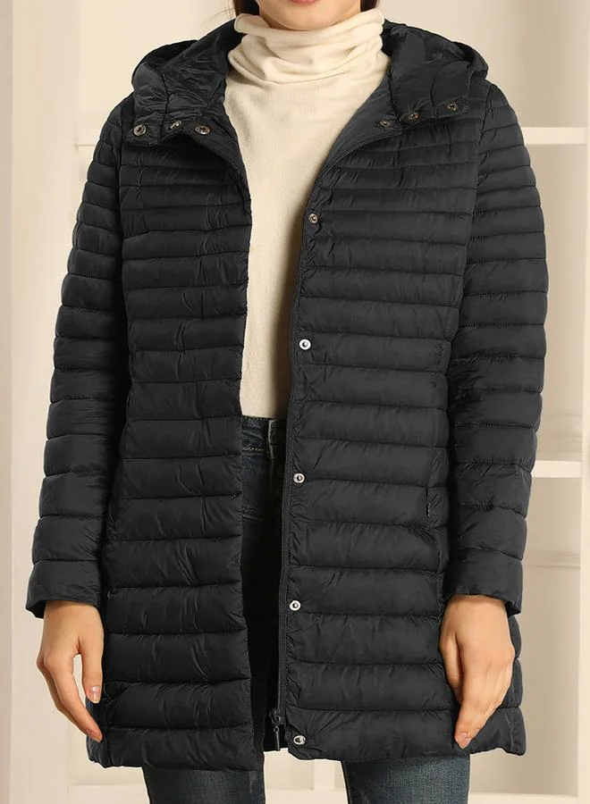 تايك تو معطف مبطن طويل مبطن بمقاس كبير وياقة هودي