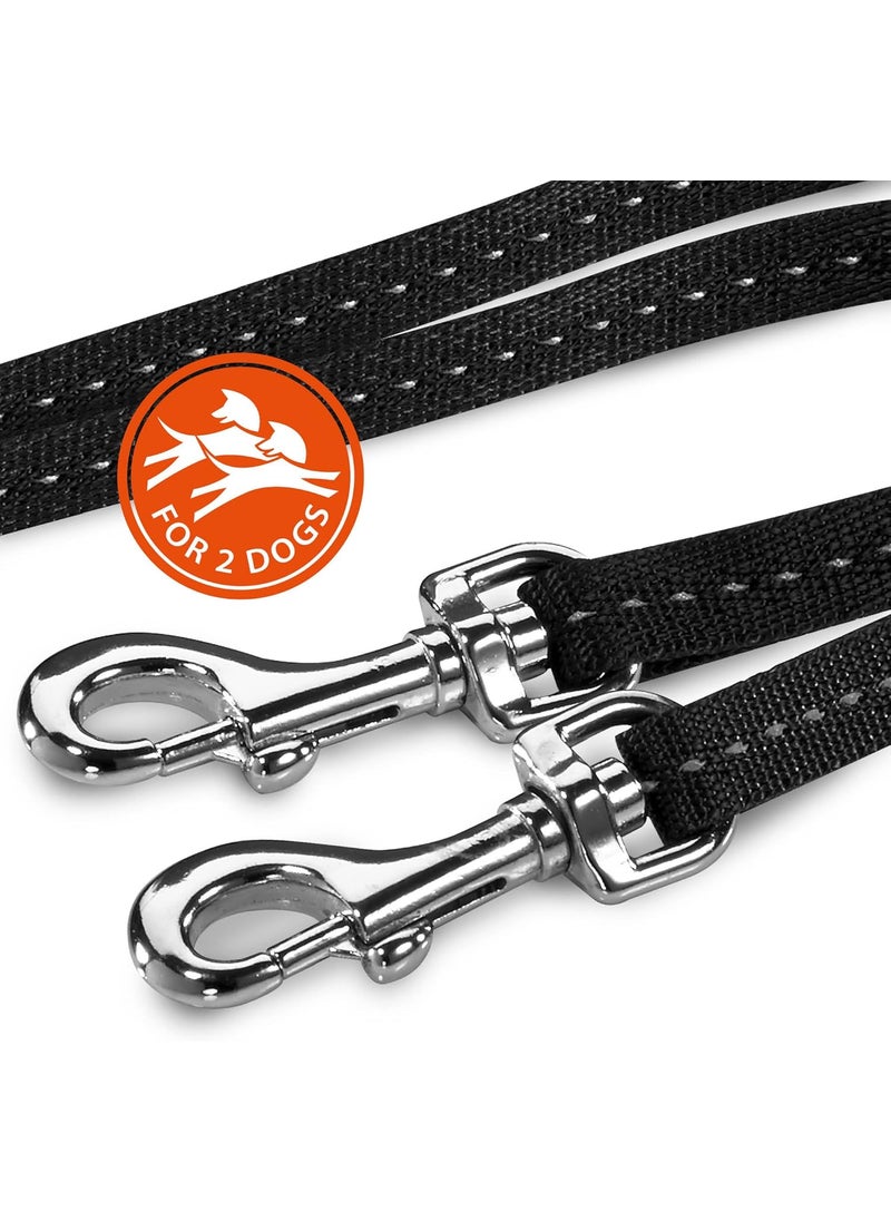 Flexi FLEXI New Classic Cord Retractable Double Dog Leash for Small Dogs Upto 18 lbs  16 ft Black  Tangle Free Pet Walking Leash with OneHanded Brake Pause Lock  - Image 4