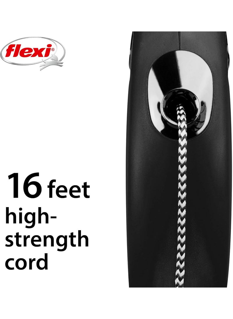 Flexi FLEXI New Classic Cord Retractable Double Dog Leash for Small Dogs Upto 18 lbs  16 ft Black  Tangle Free Pet Walking Leash with OneHanded Brake Pause Lock  - Image 5