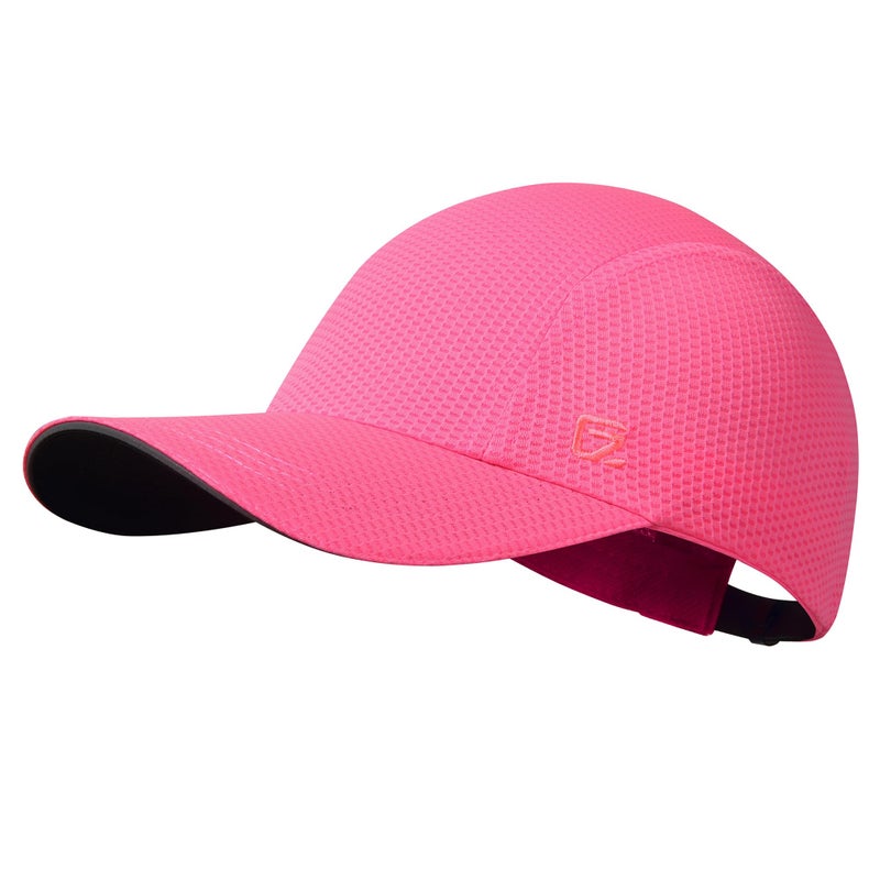 GADIEMKENSD Women's Race Day Running Hat Performance Mesh Baseball Cap - Excellent Ventilation, Lightweight, Reflective Safety Ponytail Hats for Exercise Golf Hiking Beach Workout Gym Bright Pink - Image 1