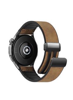 KENSUO 22mm Leather Watch Strap Compatible with Huawei GT5 46mm GT4 46mm/GT3 46mm/GT3 Pro/Watch 3/GT2e/GT2 pro/GT5 pro/GT2 42mm 46mm Replacement Strap Dark Brown  - Image 1