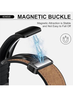 KENSUO 22mm Leather Watch Strap Compatible with Huawei GT5 46mm GT4 46mm/GT3 46mm/GT3 Pro/Watch 3/GT2e/GT2 pro/GT5 pro/GT2 42mm 46mm Replacement Strap Dark Brown  - Image 2