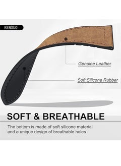 KENSUO 22mm Leather Watch Strap Compatible with Huawei GT5 46mm GT4 46mm/GT3 46mm/GT3 Pro/Watch 3/GT2e/GT2 pro/GT5 pro/GT2 42mm 46mm Replacement Strap Dark Brown  - Image 3