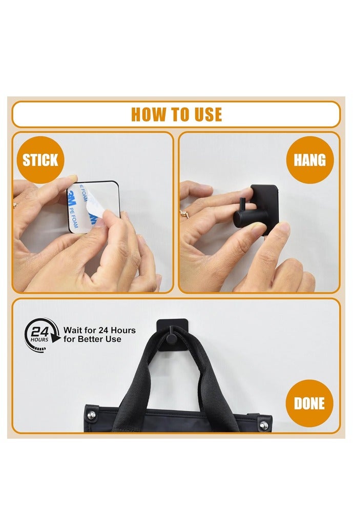 6 Pcs Adhesive Wall Hooks for Hanging,Waterproof Shower Hooks,Heavy Duty Towel Hooks for Bathrooms, Kitchens, and Offices - Image 3