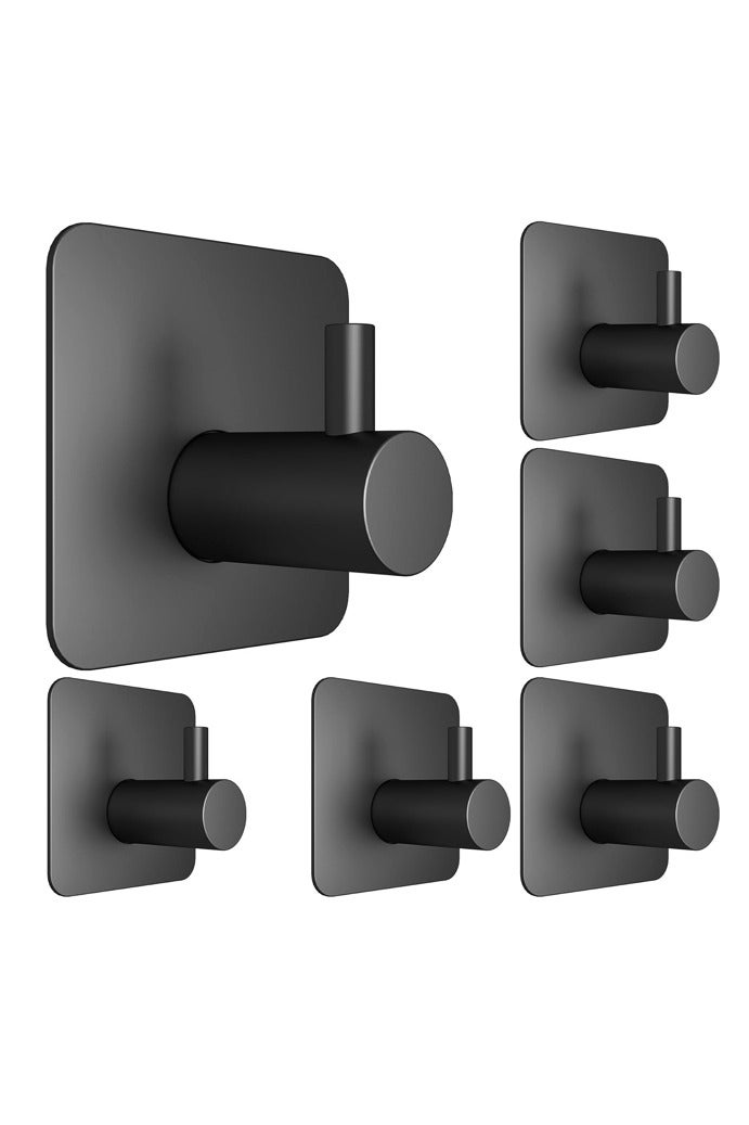 6 Pcs Adhesive Wall Hooks for Hanging,Waterproof Shower Hooks,Heavy Duty Towel Hooks for Bathrooms, Kitchens, and Offices - Image 1