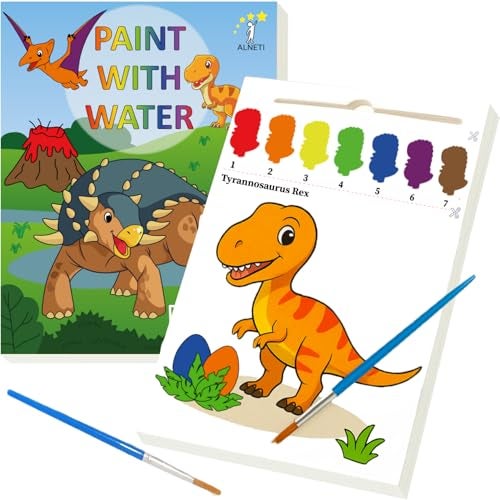 ALNETI Paint with Water Coloring Books for Toddlers Watercolor Painting Activities for Kids Ages 35 57 Dinosaur Arts and Crafts Activity Kit Dino Gifts for Boys 3 5 4 Year Old Kid Art Craft - Image 1