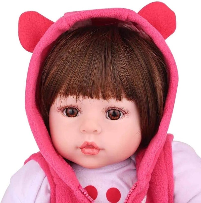 SCIENISH Reborn Baby Doll 24 inch Realistic Newborn Baby - Lifelike Weighted with Soft Silicone Girls with Plush Toy & Doll Clothes for Age 3+ (Fawn) - Image 2