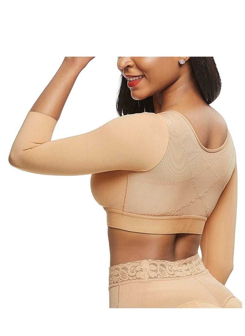 Y&D - Women's Sports Bra Wireless Front Buckle Yoga Arm Compression Sleeves Upper Shapers Slimmer Post Surgery Posture Corrector Shapewear Tops - Image 1