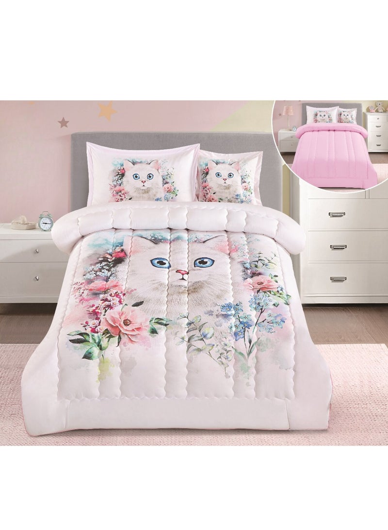 Girls 4-Piece Duvet Cover Set, Two Sides, Microfiber, 170x230 Cm - Image 1