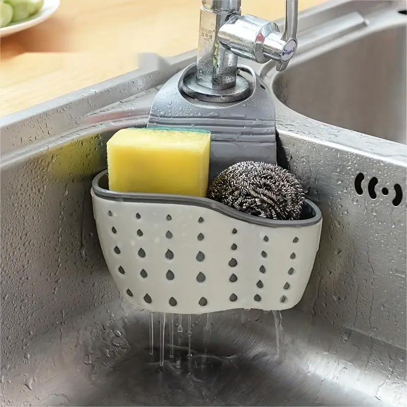 iDream Silicone Sink Soap Sponge Holder – Adjustable Strap, Water-Draining Design, Durable & Flexible, Fits Any Faucet – Ideal for Kitchen & Bathroom Organization (Pack of 2) - Image 3