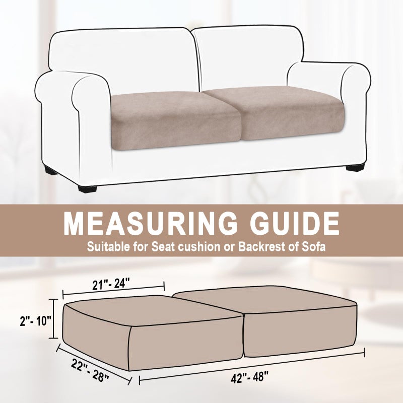 BT.WA Couch Cushion Cover Velvet 2 قطعة غطاء وسادة المقعد تمتد الأريكة Loveseat Couch الأريكة الأريكة منفصلة حامي الأثاث الأريكة (مساعدان أو مسند الظهر). - Image 3