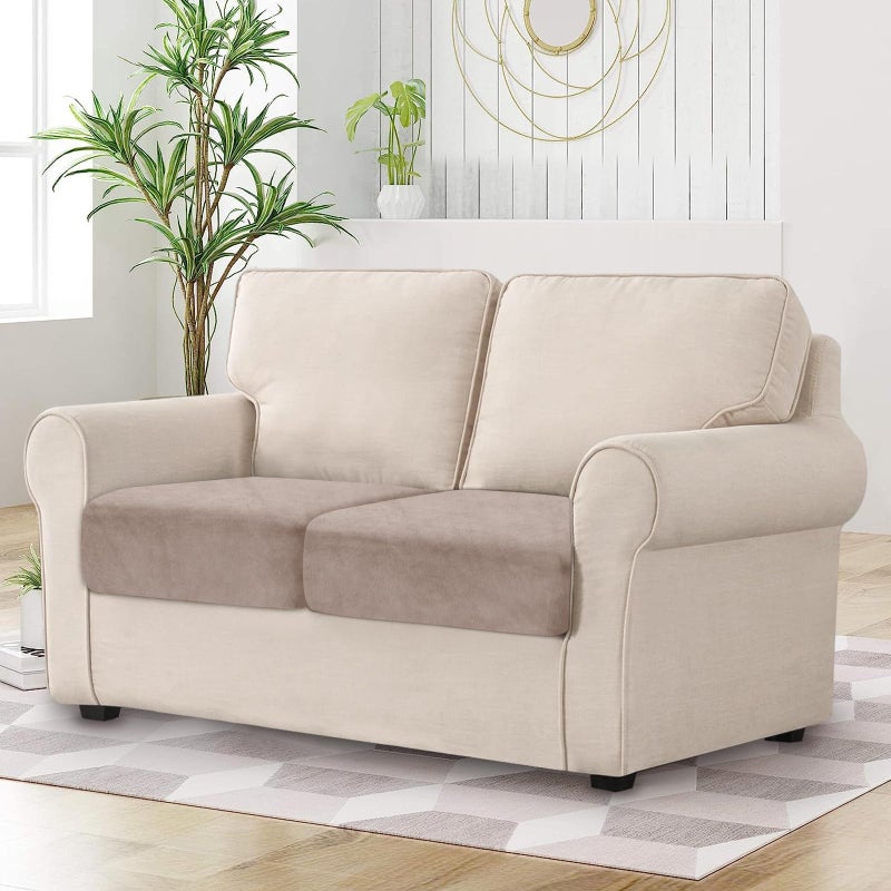 BT.WA Couch Cushion Cover Velvet 2 قطعة غطاء وسادة المقعد تمتد الأريكة Loveseat Couch الأريكة الأريكة منفصلة حامي الأثاث الأريكة (مساعدان أو مسند الظهر). - Image 2