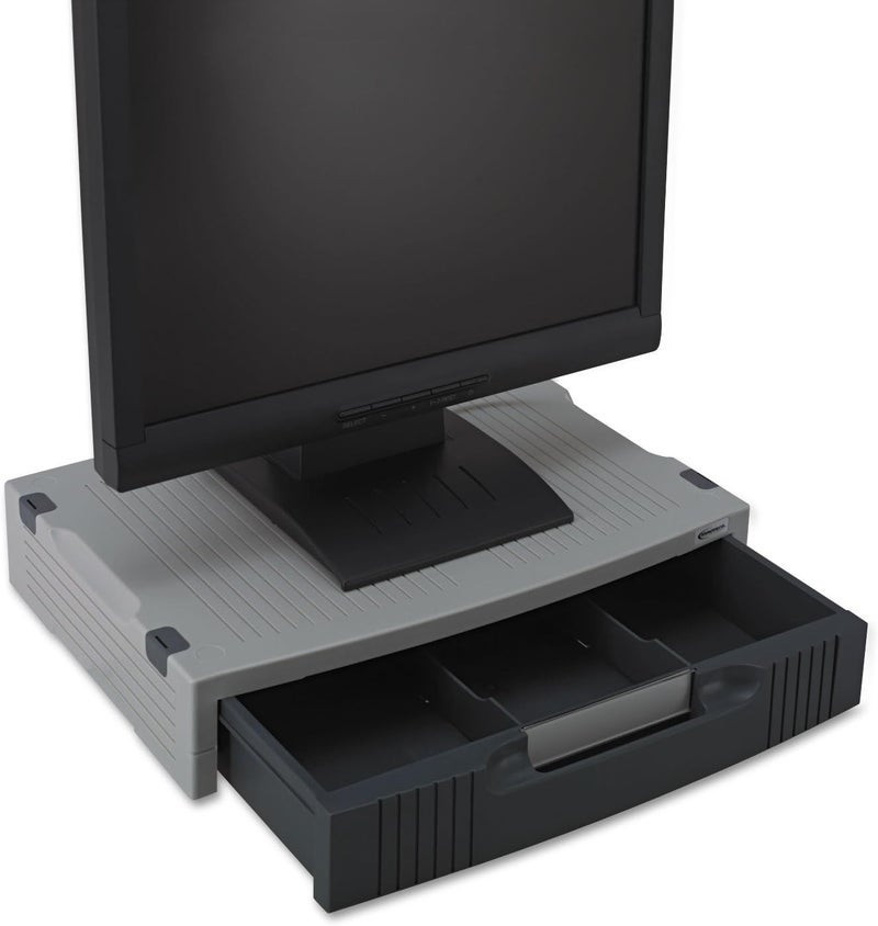 Innovera 55000 Basic LCD Monitor Stand 15 x 11 x 3 Light GrayCharcoal - Image 3