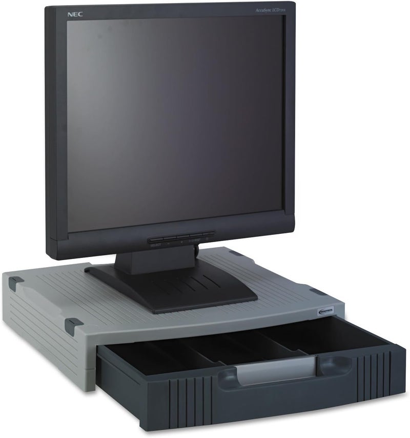 Innovera 55000 Basic LCD Monitor Stand 15 x 11 x 3 Light GrayCharcoal - Image 4