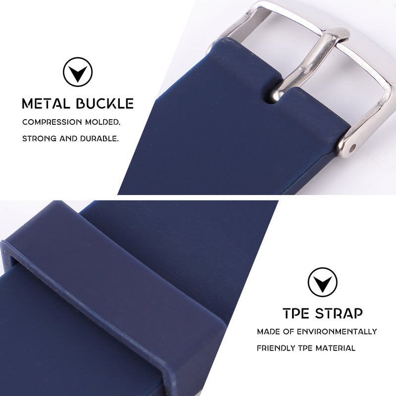Navy Smart Watch Wrist Band Soft TPE Watch Strap Compatible for Samsung Smart Watch - Image 5
