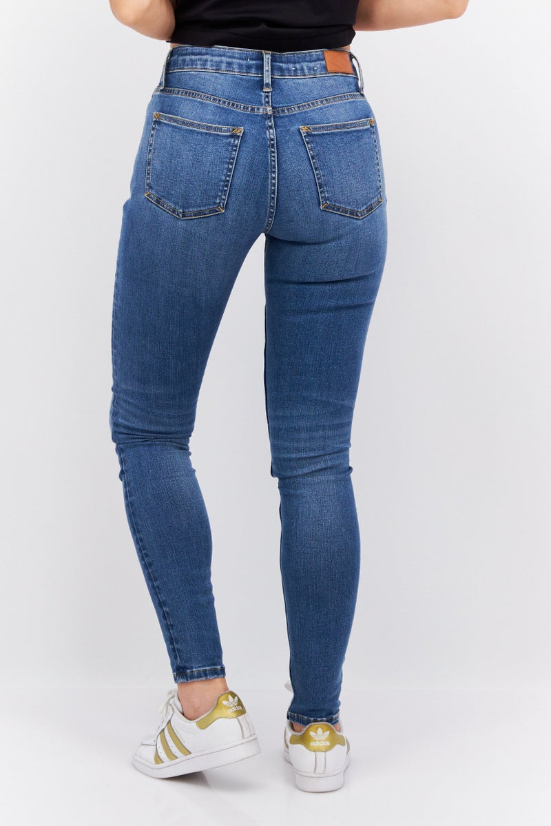 ESPRIT Women Skinny Fit Washed Stretchable Jeans Navy - Image 4