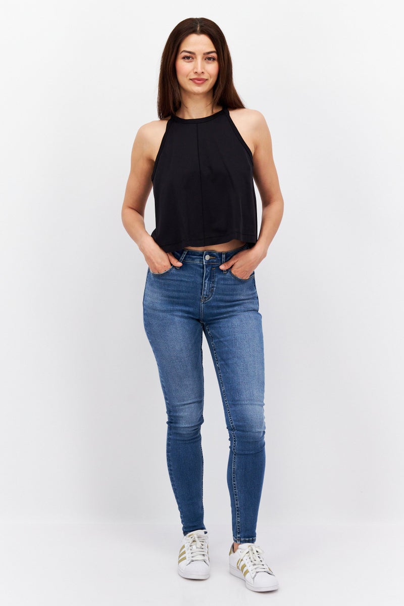 ESPRIT Women Skinny Fit Washed Stretchable Jeans Navy - Image 5